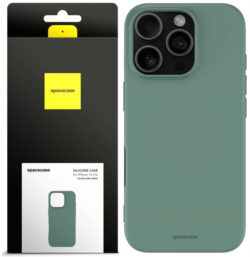 Spacecase Silicone Case iPhone 16 Pro dark green standard