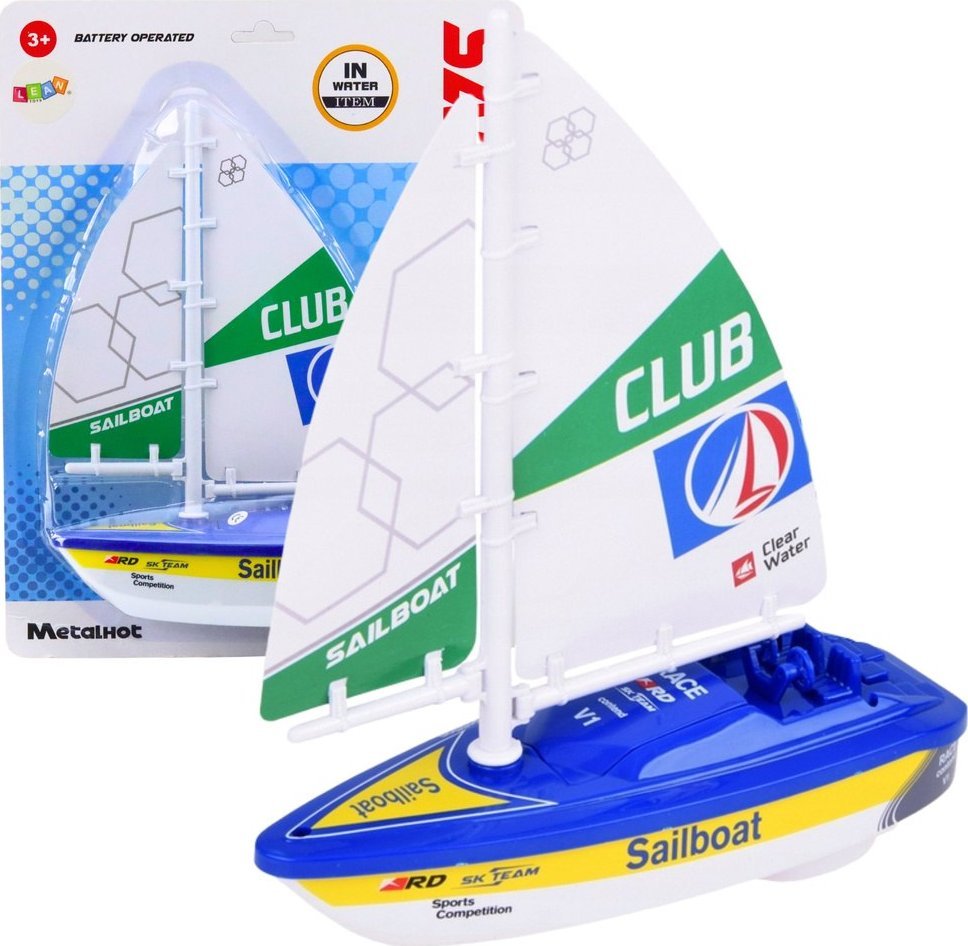 Żaglówka Łódź Wodna Na Baterie Napęd Turbinowy Niebieska