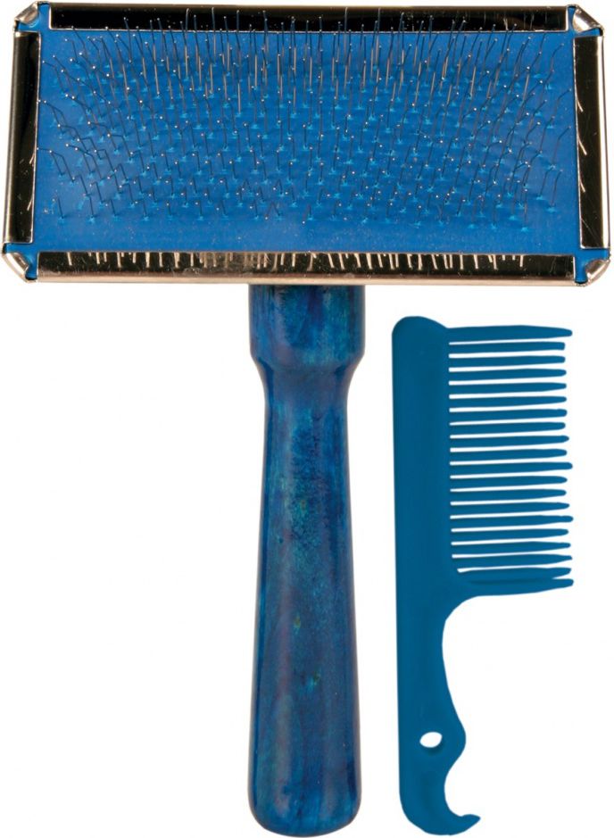 Trixie MIĘKKA SZCZOTKA Z GRZEBYKIEM CZYSZCZĄCYM 9 x 13 cm