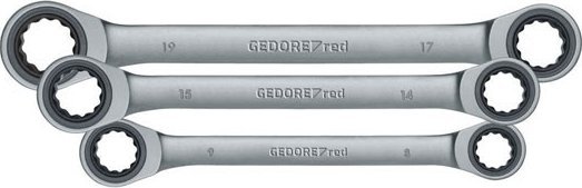 Gedore Gedore Red double ring ratchet wrench set 6 pieces - SW8-19mm 3300898