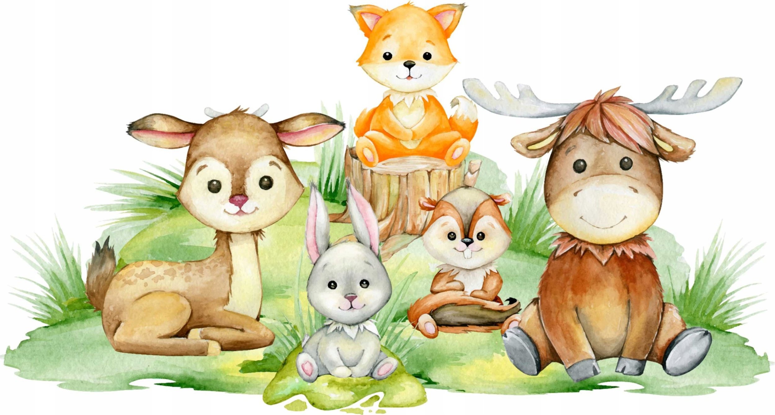 naSciane Naklejka przyjaciele z lasu królik lisek sarenka
