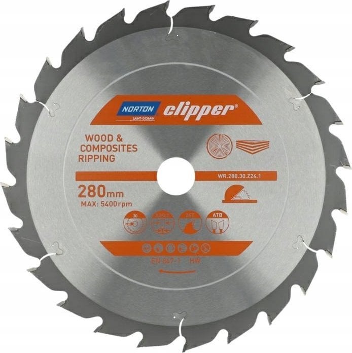 Norton NORTON PIŁA TARCZOWA 280mm x 30mm x 24z DREWNO I KOMPOZYTY ATB (3,2 / 2,2)