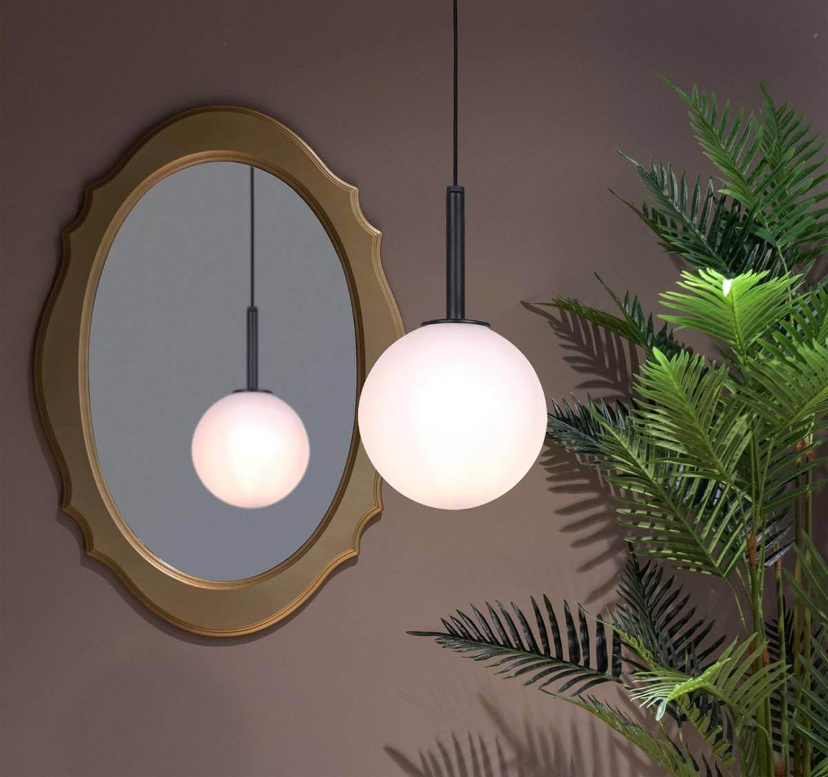 Lampa wisząca Kaja Nowoczesna lampa wisząca Faro K-4886 czarna nad wyspę kula ball