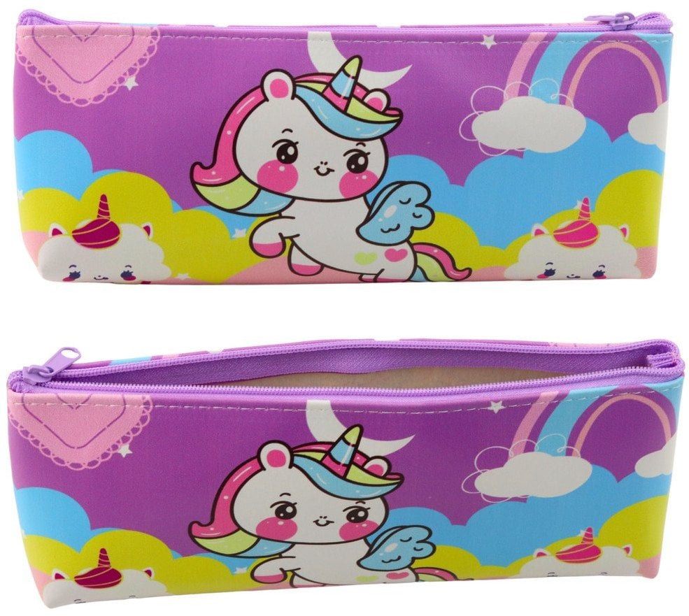 Piórnik Szkolny Dziewczęcy Z Motywem Jednorożca Kolorowy Pastelowy