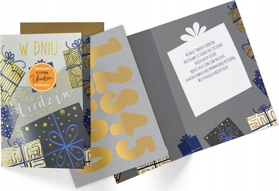 KUKARTKA Karnet B6 Urodziny (wymienne cyfry)