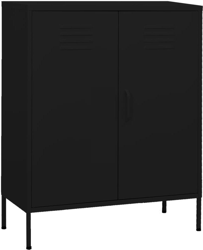 vidaXL Szafka, czarna, 80x35x101,5 cm, stalowa