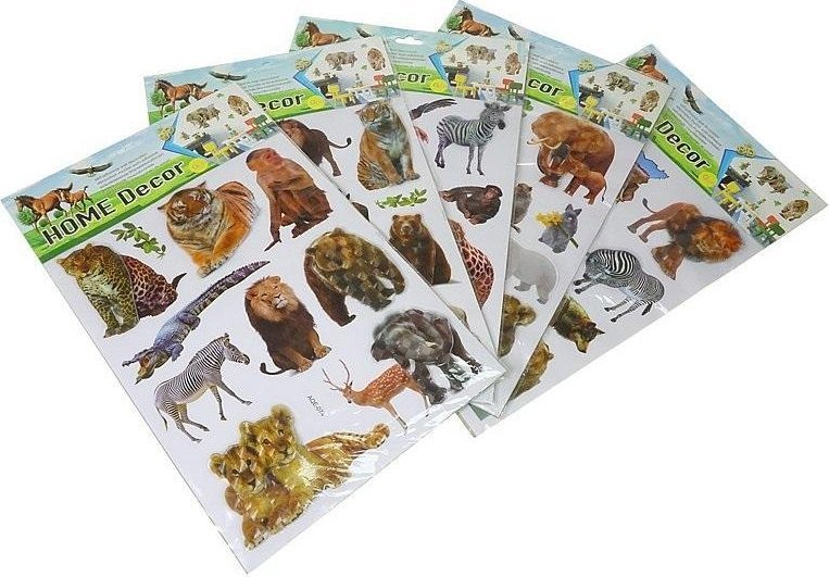 Naklejki 3D na ścianę zierzęta MIX