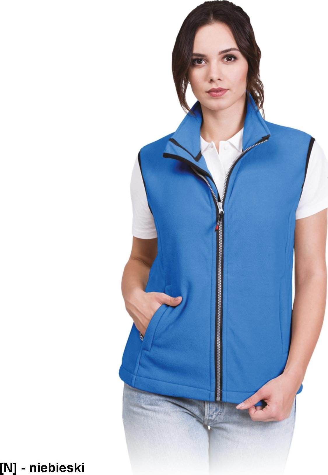 R.E.I.S. VHONEY-L - bezrękawnik damski z polaru, kołnierz ze stójką - niebieski S