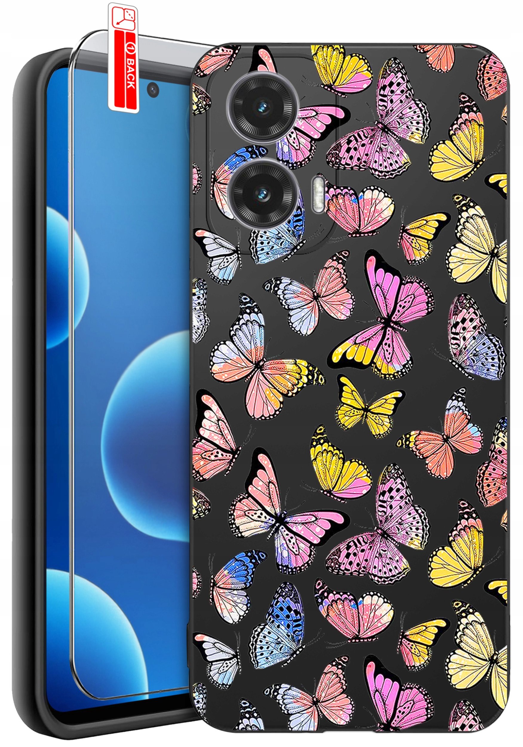 ETUI do Motorola Moto G45 5G | WZORY | SILIKONOWE MATT CASE + SZKŁO 9H