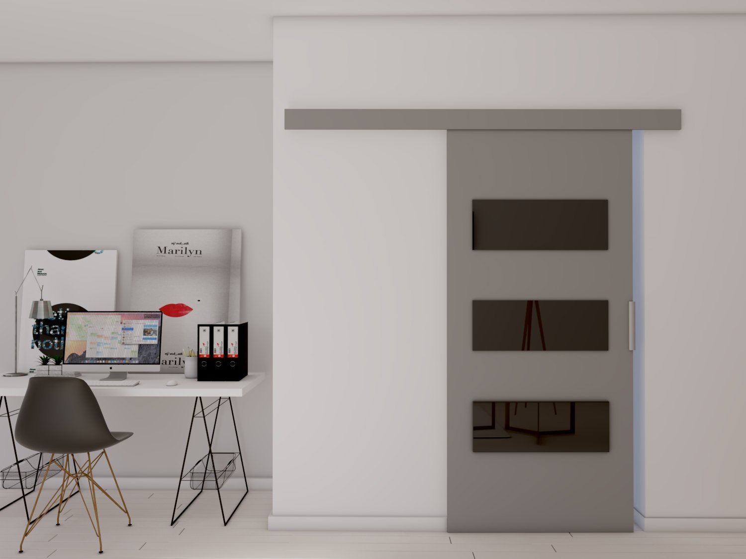 Drzwi Przesuwne Drzwi przesuwne E100 106x205 Szare