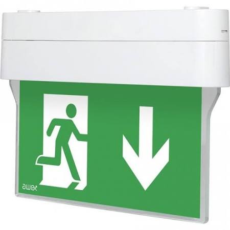 AWEX Oprawa awaryjna ARROW N IP44 1W 3h dwuzadaniowa dwustronna biała ARN/1W/CSA/X/WH