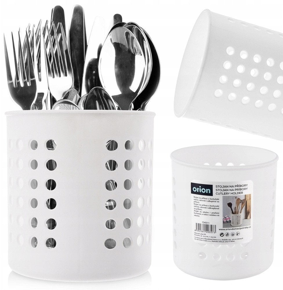 Ociekacz stojak na przybory kuchenne biały