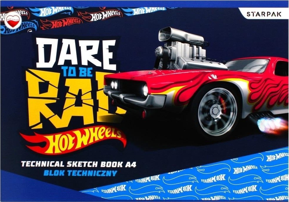 Teka Blok techniczny A4/10K biały Hot Wheels (20szt)
