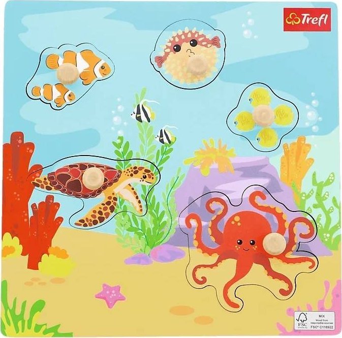 Trefl Puzzle drewniane dla dzieci Zwierzęta pod wodą
