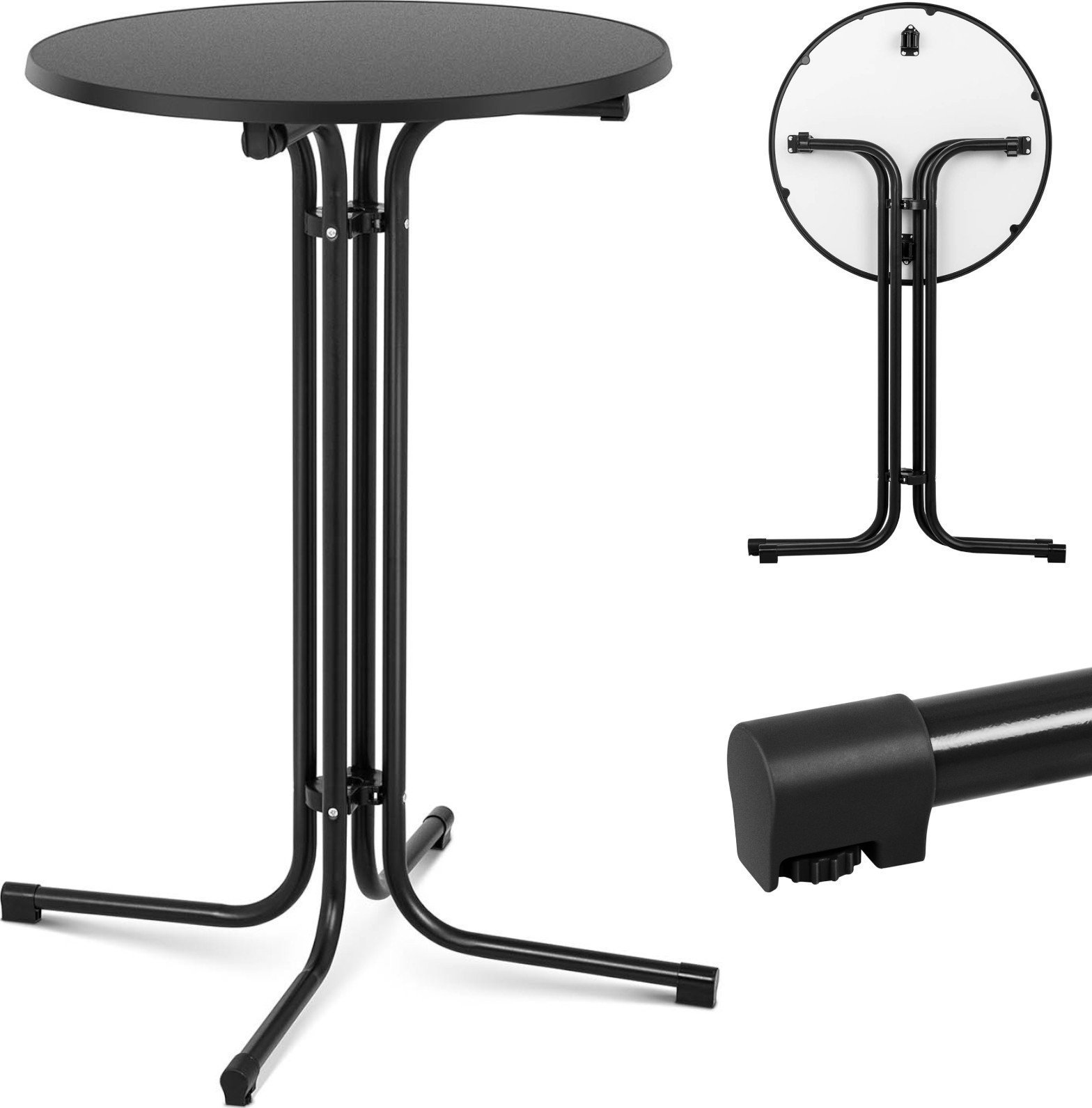 Royal Catering Stół stolik barowy okrągły wysoki składany śr. 70 cm wys. 110 cm czarny Stół stolik barowy okrągły wysoki składany śr. 70 cm wys. 110 c