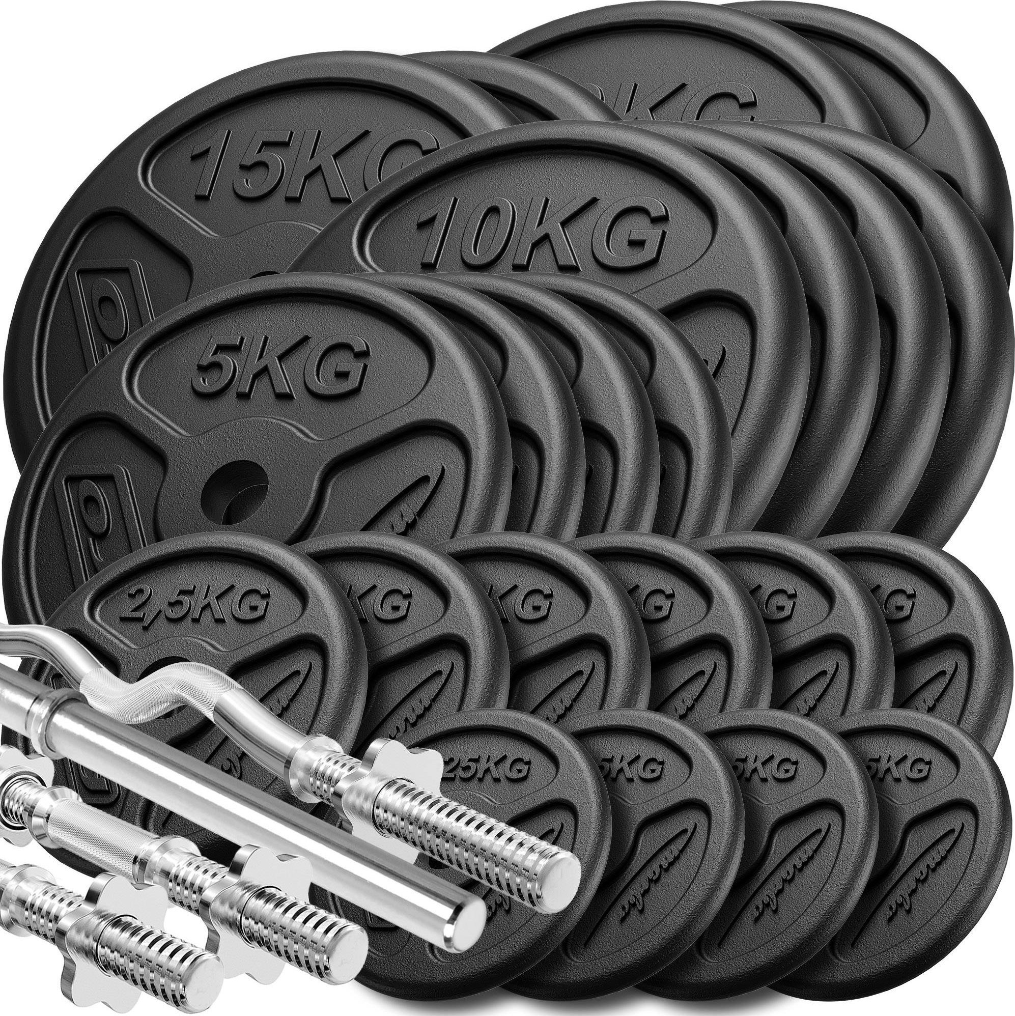 Zestaw gryfów wzmocnionych i obciążeń slim 173 kg - Marbo Sport