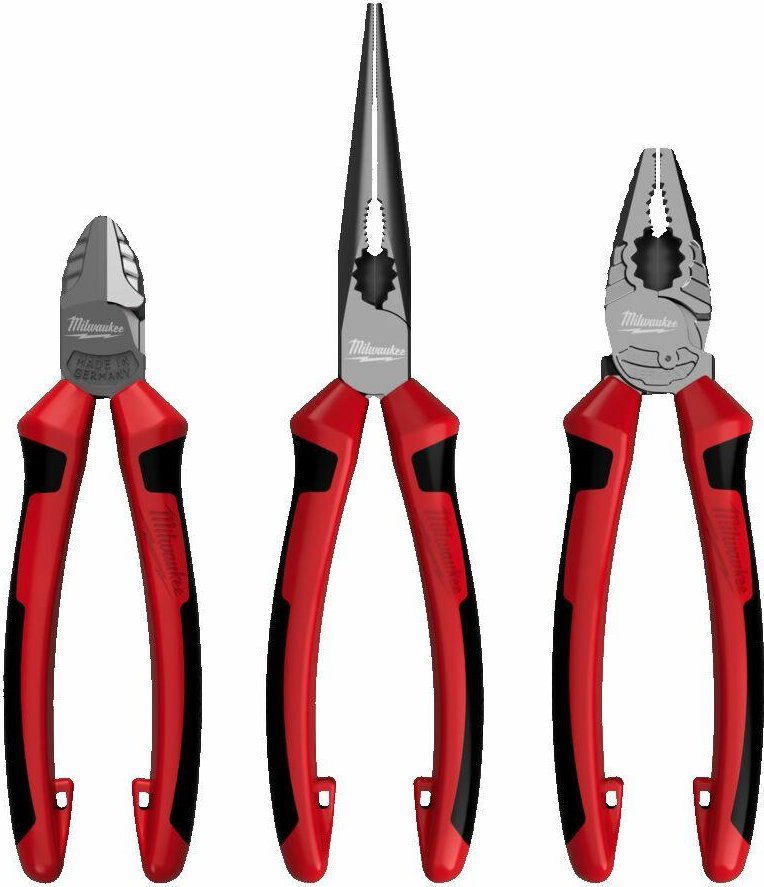 Milwaukee MILWAUKEE SZCZYPCE ZESTAW 3szt. (UNIWERSALNE 180mm, BOCZNE 160mm, DŁUGIE 205mm)