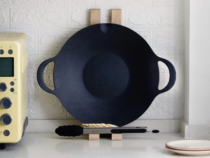 BUYDEEM Aluminiowa taca do grilowania i smażenia 36 cm, model CP101, kolor Black