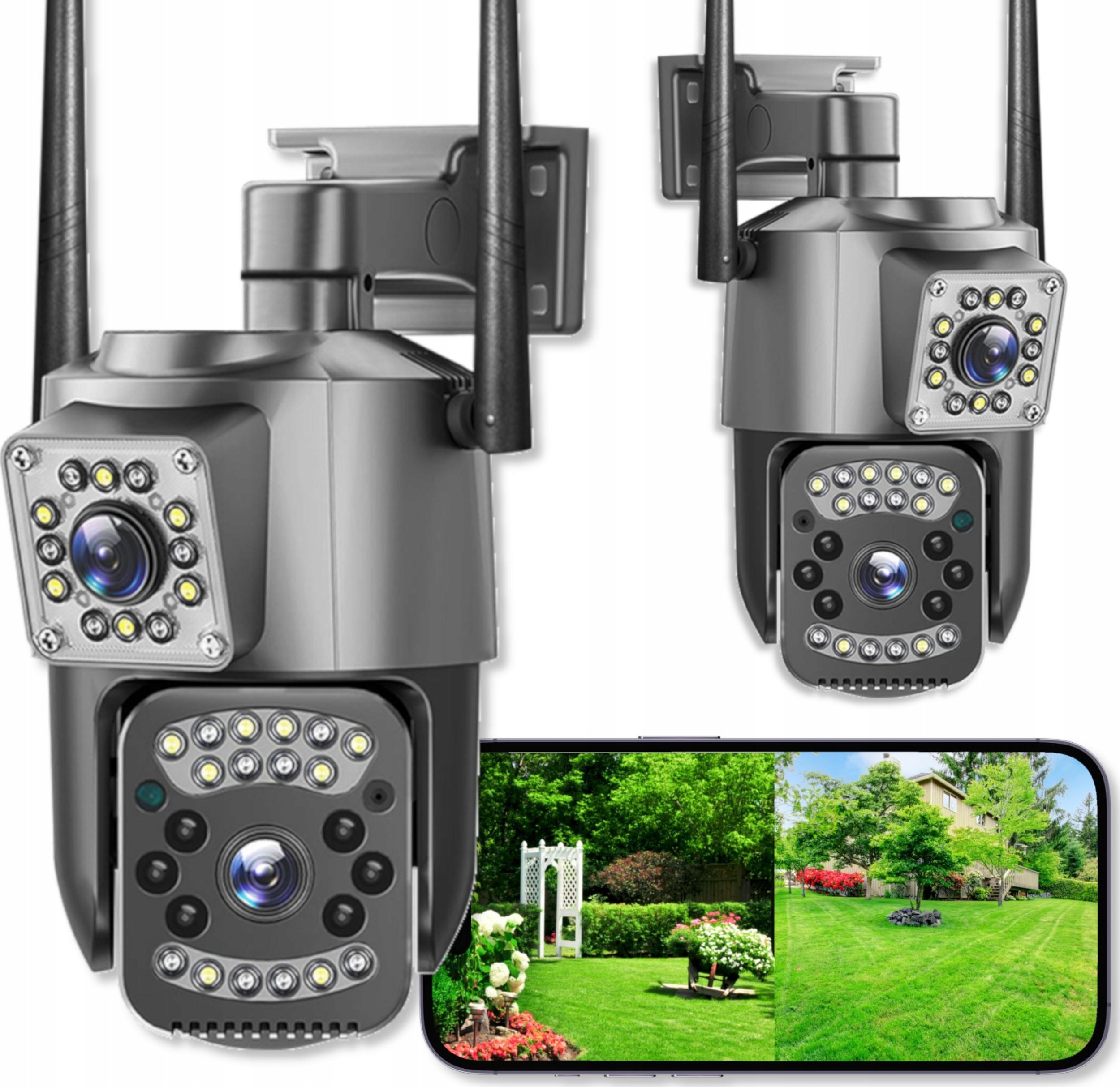 KAMERA ZEWNĘTRZNA WIFI TUYA SMART 8MP ZOOM DETEKCJA 4K CZARNA APLIKACJA UHD