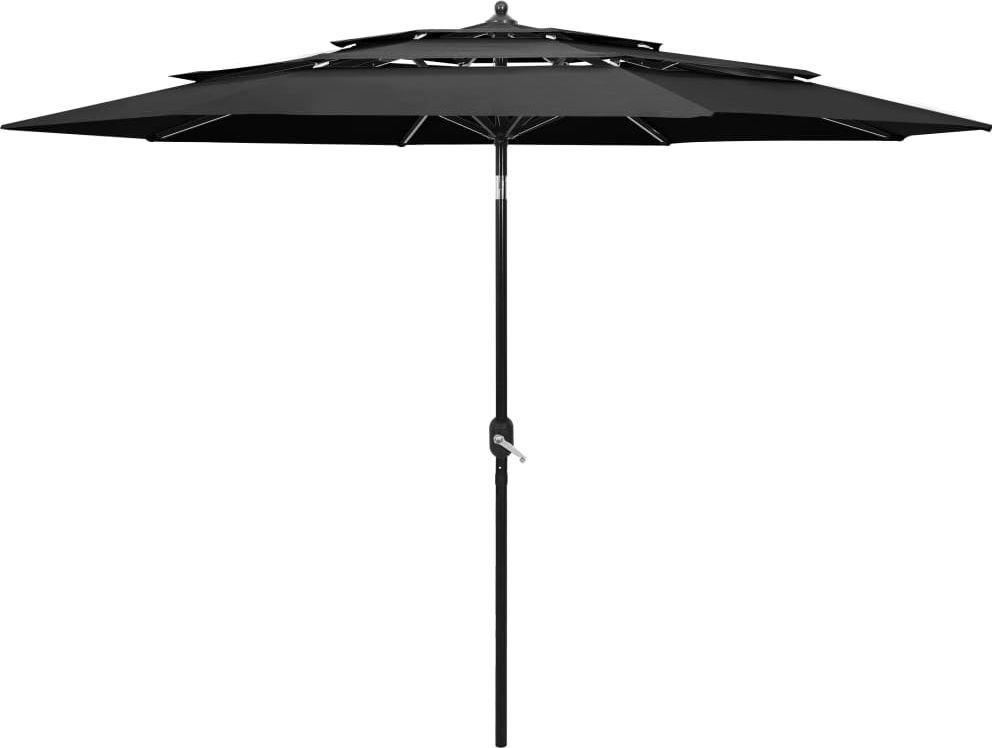 vidaXL 3-poziomowy parasol na aluminiowym słupku, antracytowy, 3 m