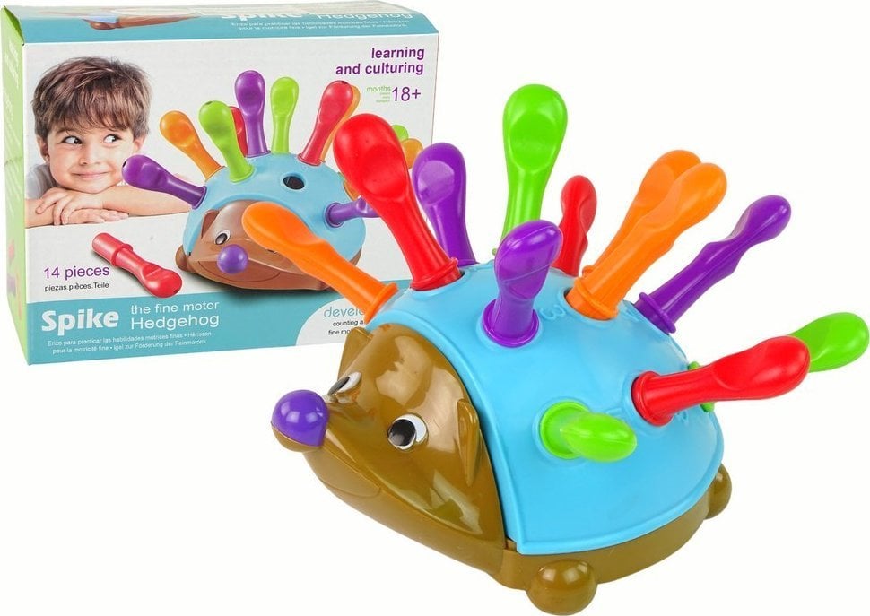 LeanToys Jeżyk Układanka Niebieski Kolorowe Kolce