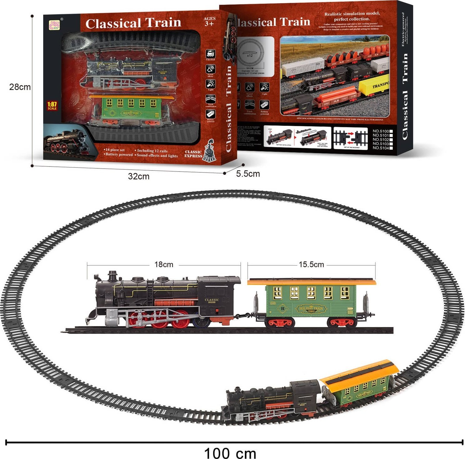 Trifox KOLEJKA NA BATERIE 14 ELEMENTÓW