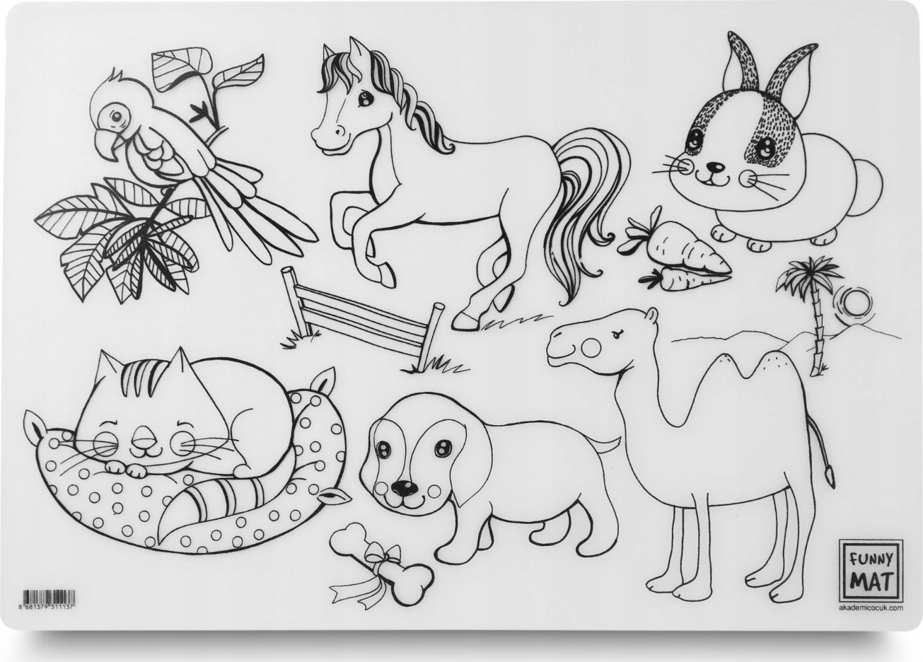 vidaXL Mata transparentna Zwierzęta domowe Funny Mat