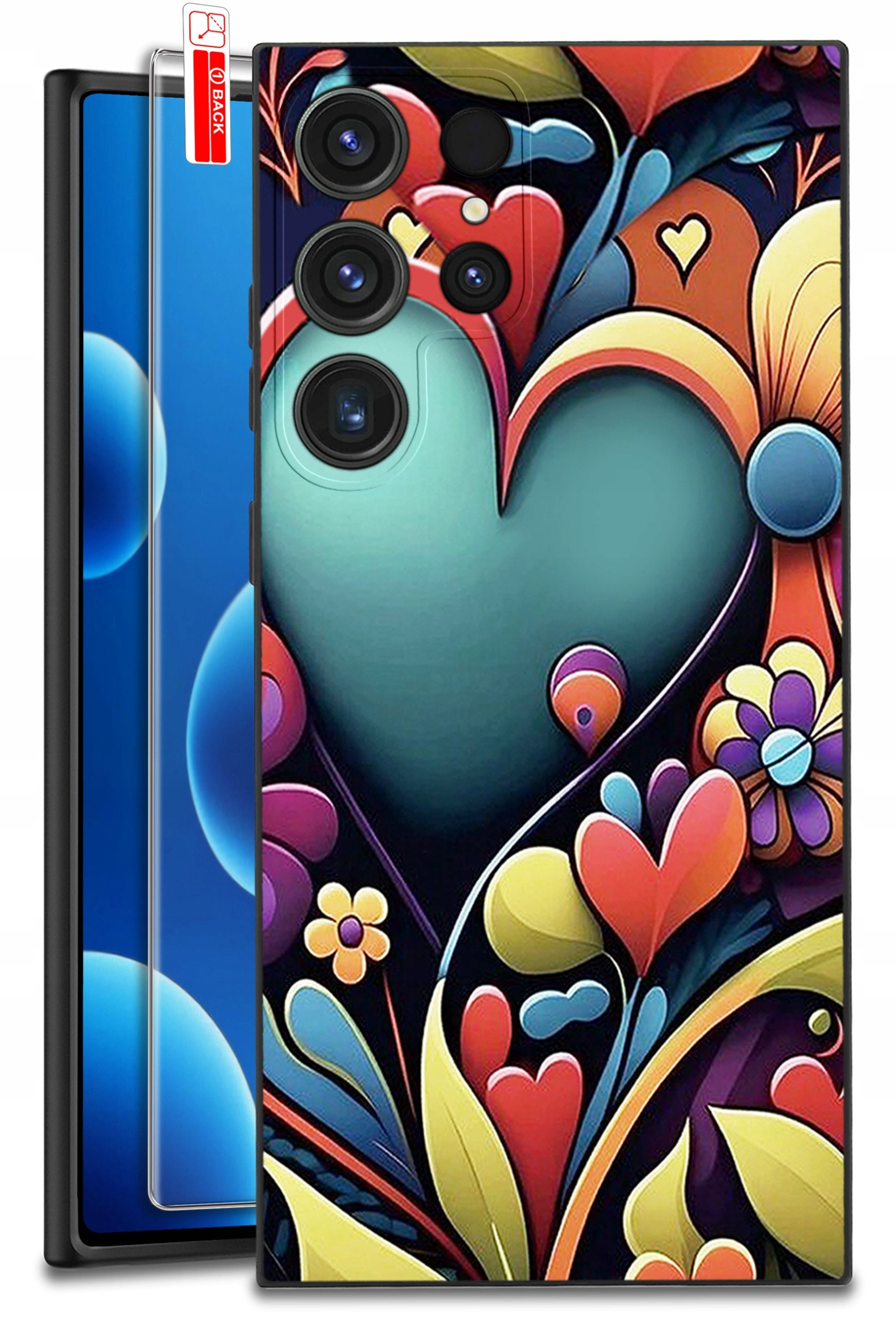 ETUI do Samsung Galaxy S25 Ultra WZORY | SILIKONOWE MATT CASE + SZKŁO 9H