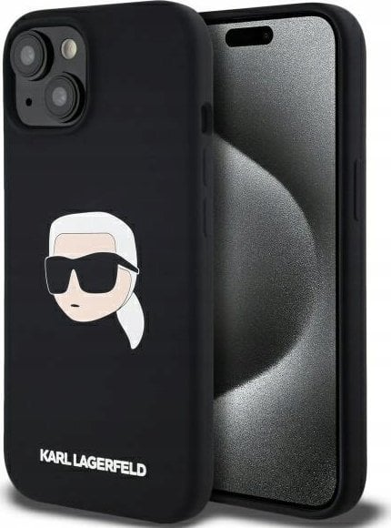 Karl Lagerfeld KLHMP15SSKHPPLK iPhone 15 6.1" black/black hardcase Silicone Karl Head Print MagSafe