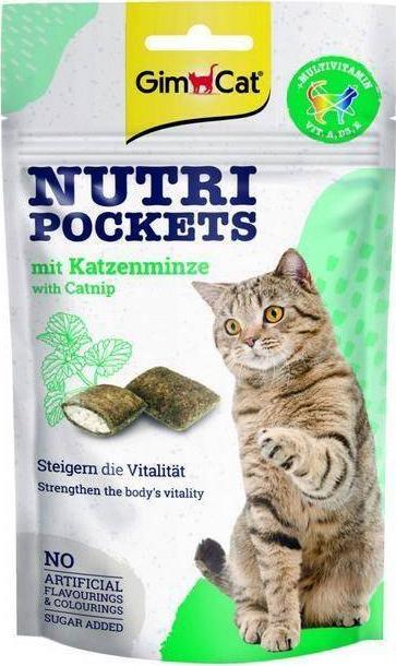 Gimcat Nutri Pockets chrupiące poduszeczki z kocimiętką i witaminami 60g