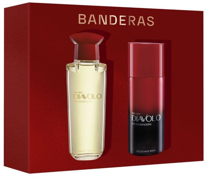 Rinkinys Antonio Banderas Diavolo 2023 H2 vyrams: tualetinis vanduo EDT, 100 ml + dezodorantas, 150 ml