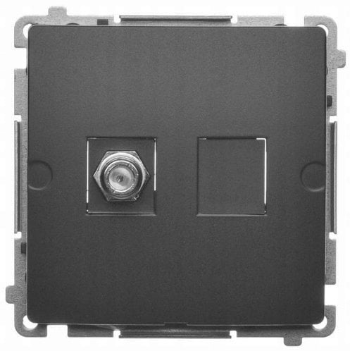 Simon Basic Gniazdo antenowe typu F pojedyncze (moduł) czarny BMAF1.01/49