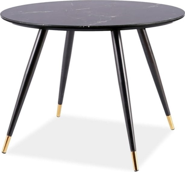 Signal Stół do jadalni CYRYL II 100x100 czarny efekt kamienia/czarny Signal