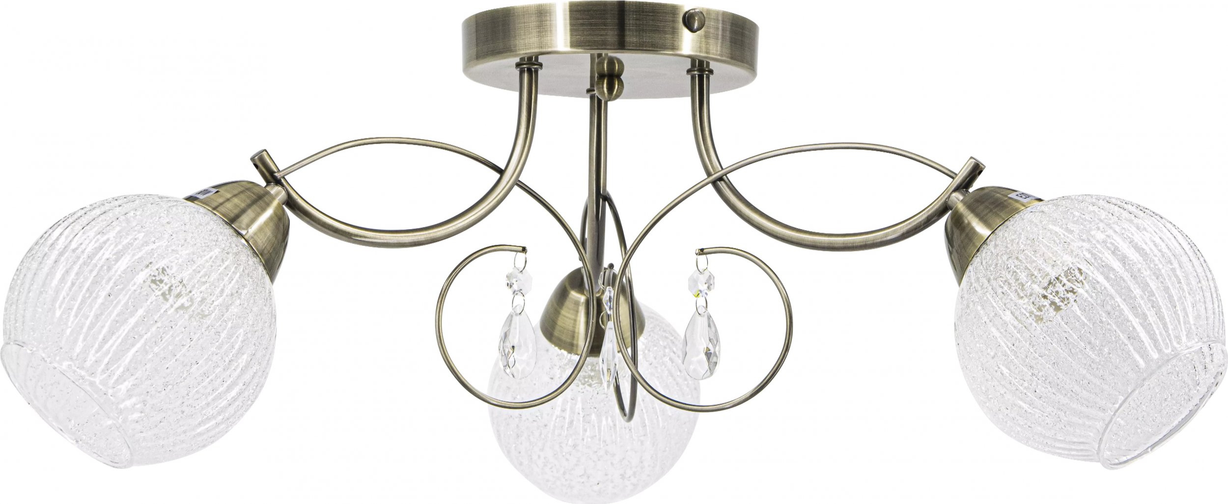 Lampa sufitowa Mdeco Klasyczna lampa sufitowa ELM8964/3 21QG kryształki mosiądz