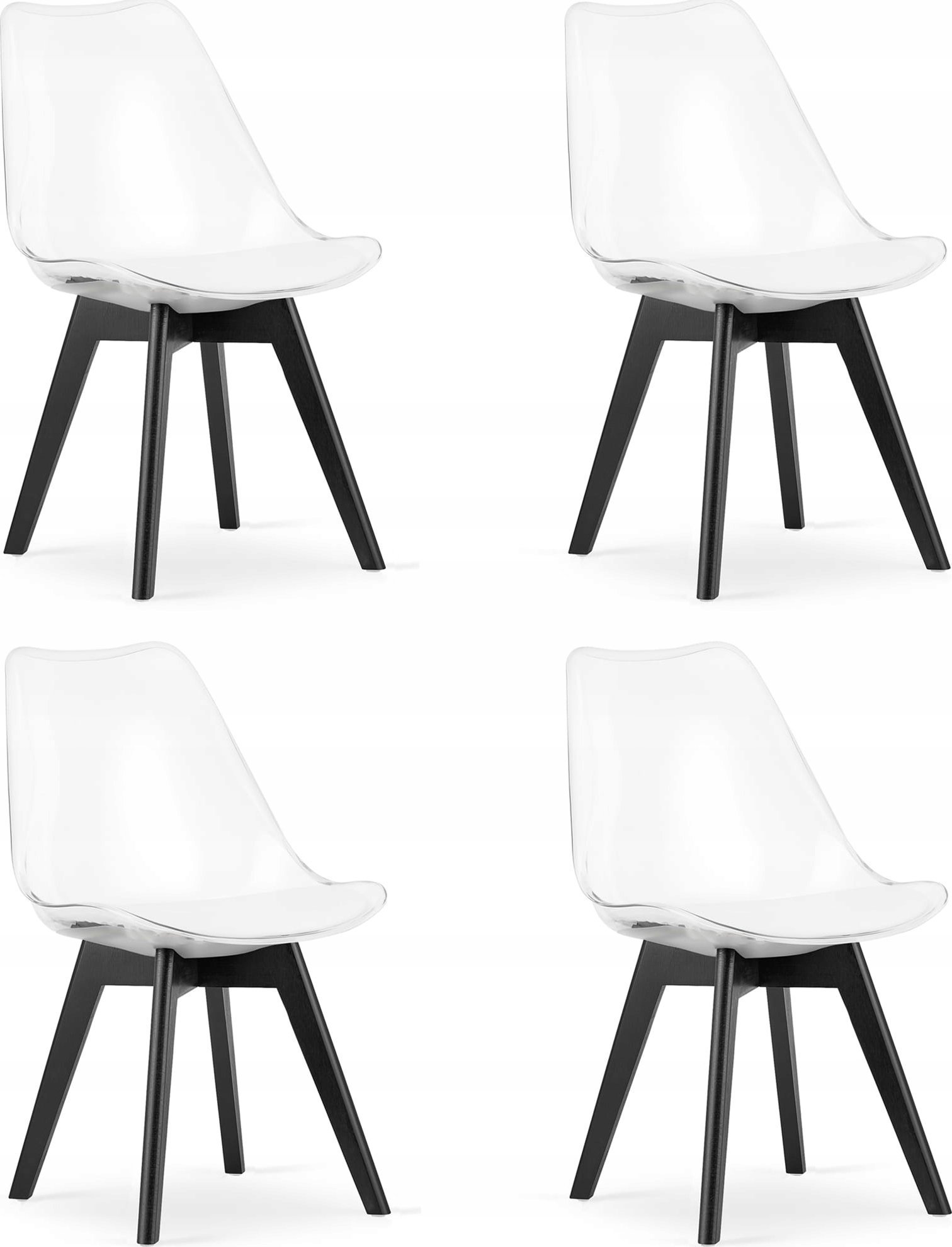 Leobert Krzesło MARK - przezroczyste / nogi czarne x 4