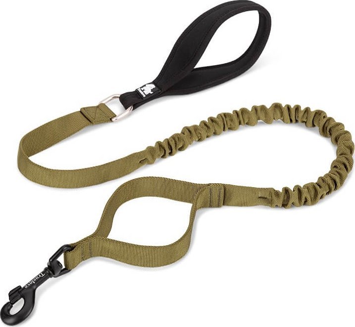 Truelove Smycz dla psa z amortyzatorem Truelove Adventure zielony-khaki L