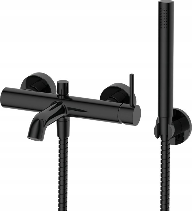 Bateria prysznicowa Omnires Omnires bateria wannowa z natryskiem Y czarny Y1231BL