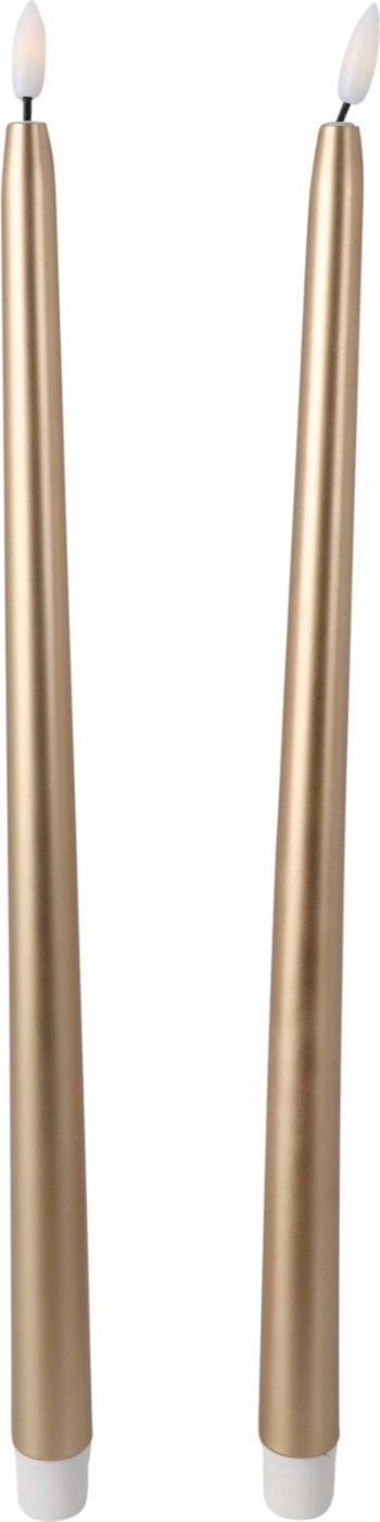 Woskowane świece stołowe z LED, 38 cm