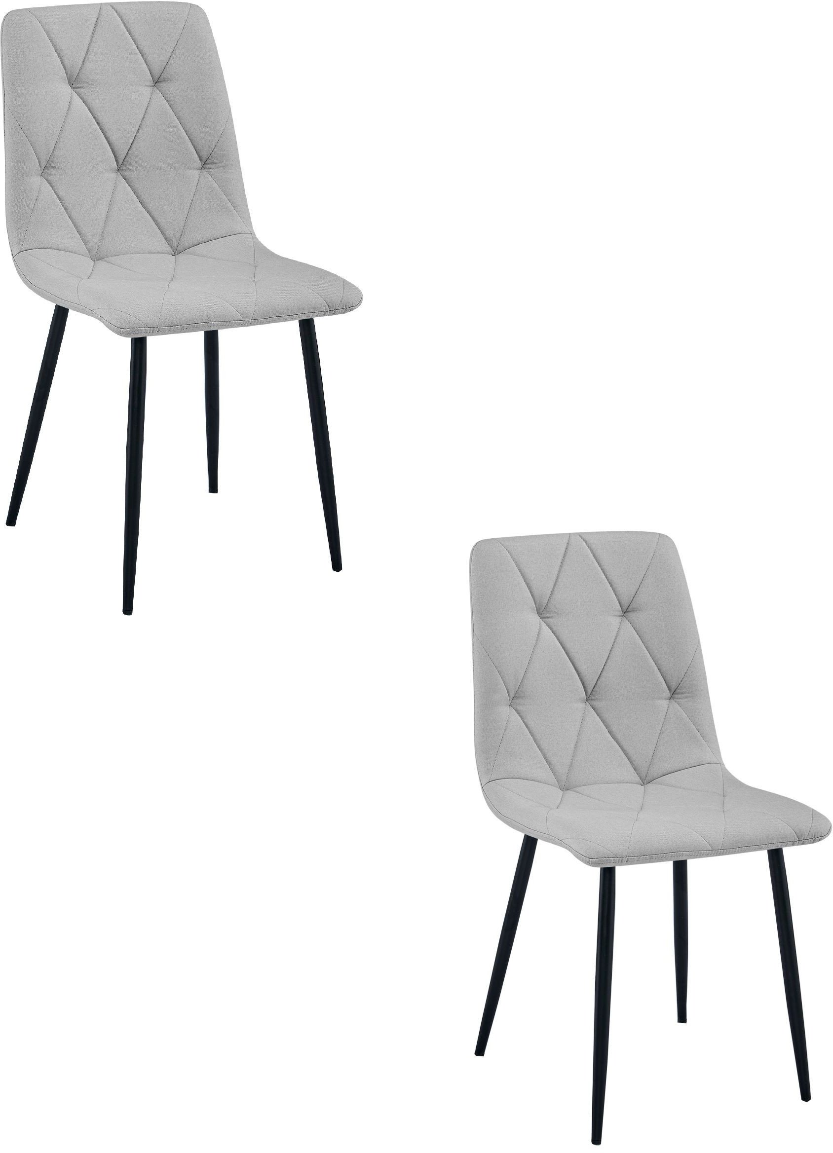 Krzesło LIBRA - jasny szary materiał / nogi czarne x 2