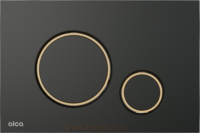 Przycisk spłukujący Alkotest M778-5 / ALCA / THIN / PRZYCISK / CZARNY MAT-ZŁOTY POŁYSK