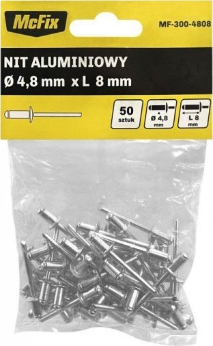 MCFIX NITY ALUMINIOWE OP-50SZT 4.8*8MM