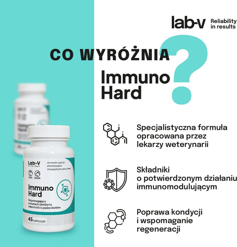 Lab-V LAB-V Immuno Hard Wzmacnianie odporności dla psów i kotów 90 kapsułek