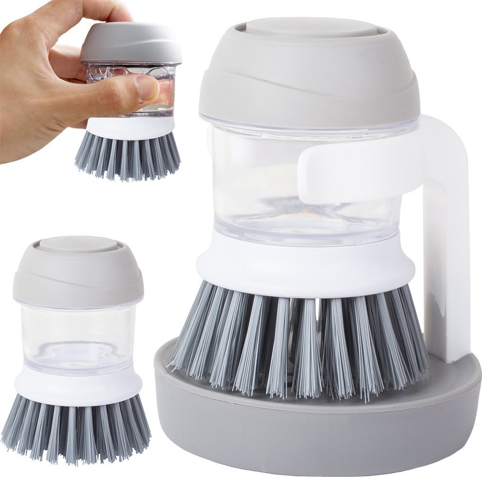 Verk Szczotka myjka do naczyń kuchenna dozownik na płyn stojak do szorowania Szczotka myjka do naczyń kuchenna dozownik na płyn stojak do szorowania