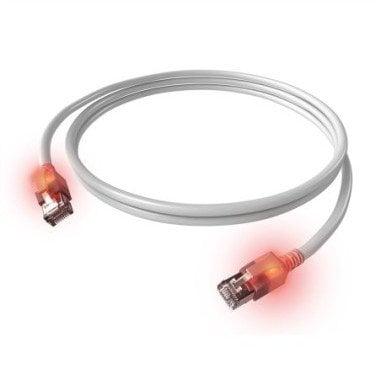 Kabel krosowy EasyLan S/FTP DualBoot LED Cat.6A, RJ45 / RJ45, LSOH, biały, 1,5 m
