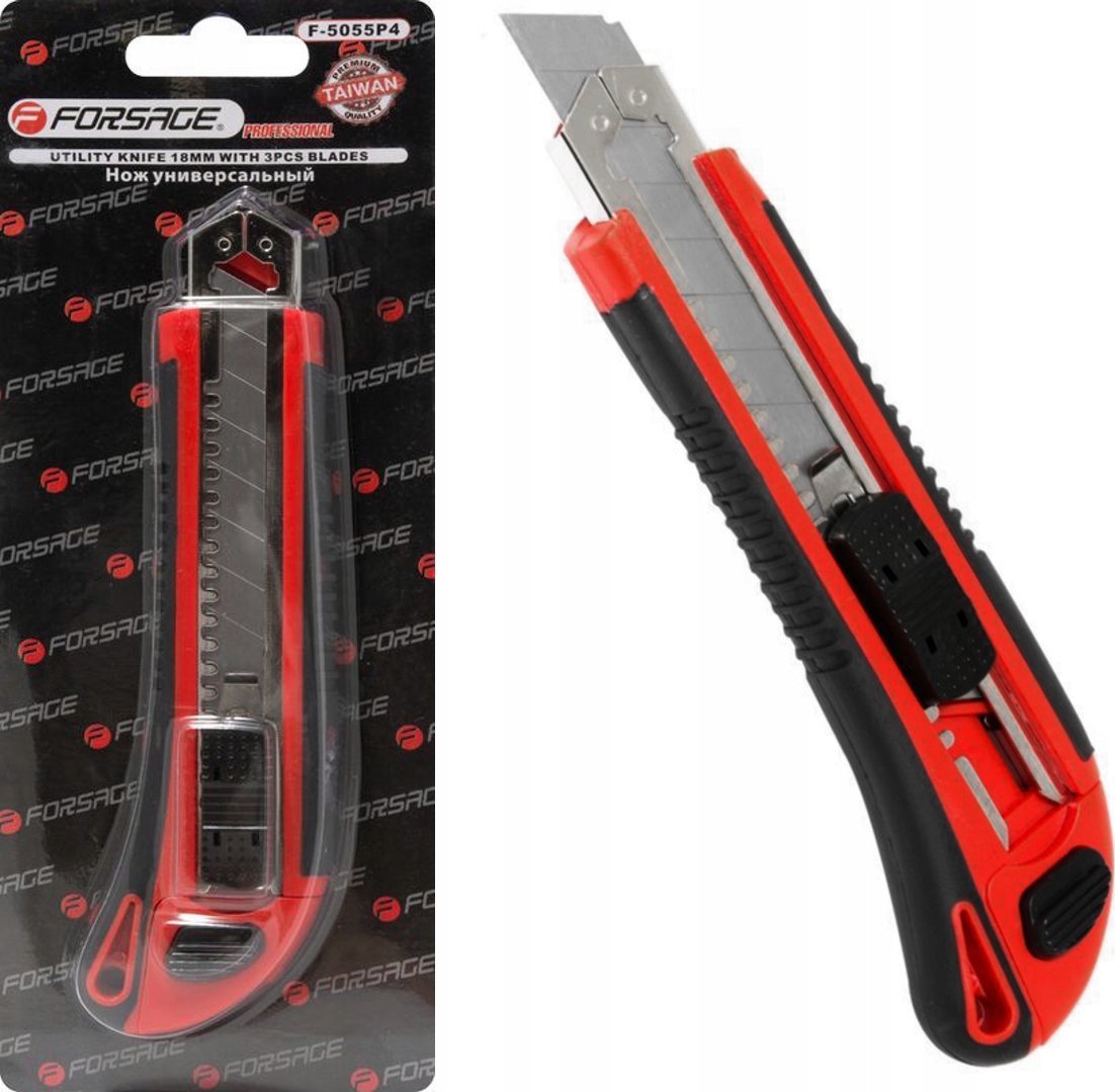 Forsage NÓŻ DO TAPET NOŻYK 18mm ŁAMANE OSTRZA UNIWERSALNY