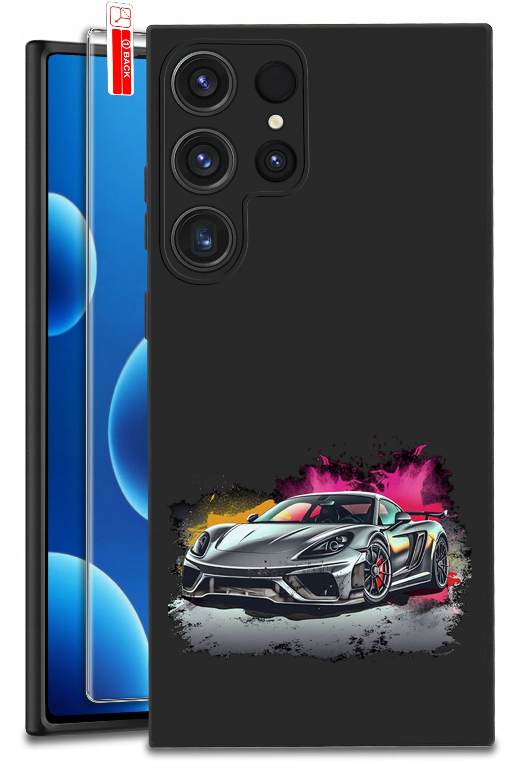 ETUI do Samsung Galaxy S25 Ultra WZORY | SILIKONOWE MATT CASE + SZKŁO 9H