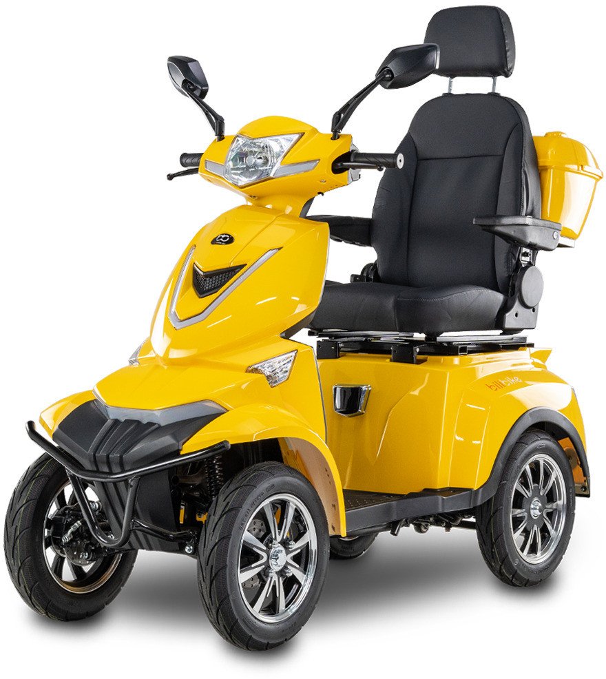 Skuter elektryczny dla seniora BILI BIKE SHINO QUADRO G4 LIT, 25km/h żółty