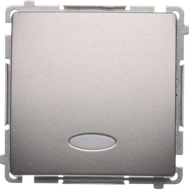 Kontakt-Simon Przycisk światło Simon Basic pojedynczy z podświetleniem 10AX 250V inox (BMS1L.01/21)