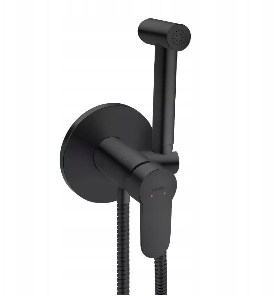 Bateria bidetowa Ferro BNS66PBL / NOSTRIS / BAT. BIDETOWA PODTYNK Z ZESTAWEM CZARNA