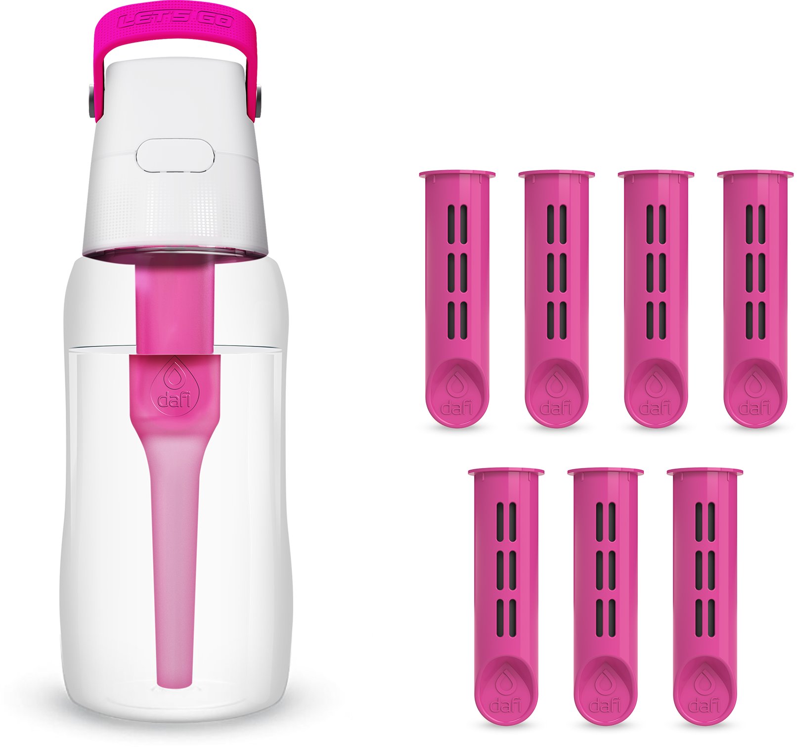 Butelka filtrująca Dafi SOLID 0,5 l flamingowa z 7 filtrami